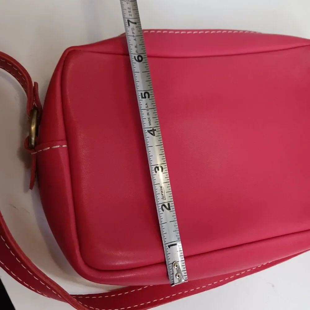 Portland Leather Women's Versatile Pink Leather Crossbody Bag - Picture 10 of 12